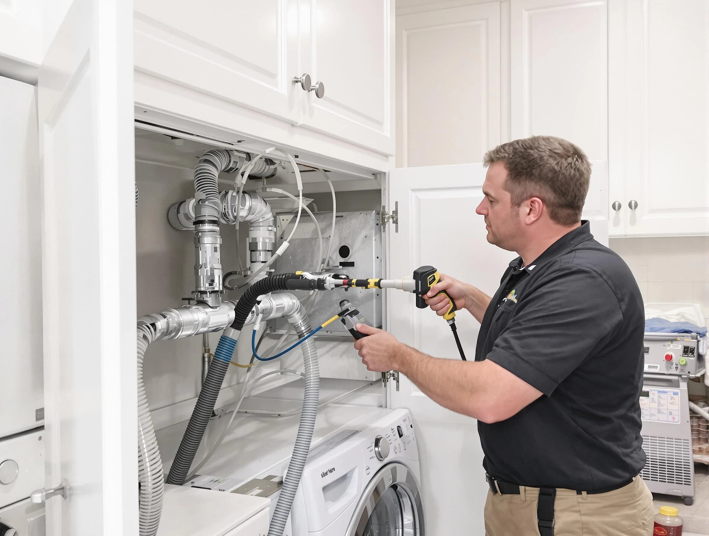 Vestavia Hills Dryer Vent Cleaning professional removing severe blockage from a clogged dryer vent in Vestavia Hills