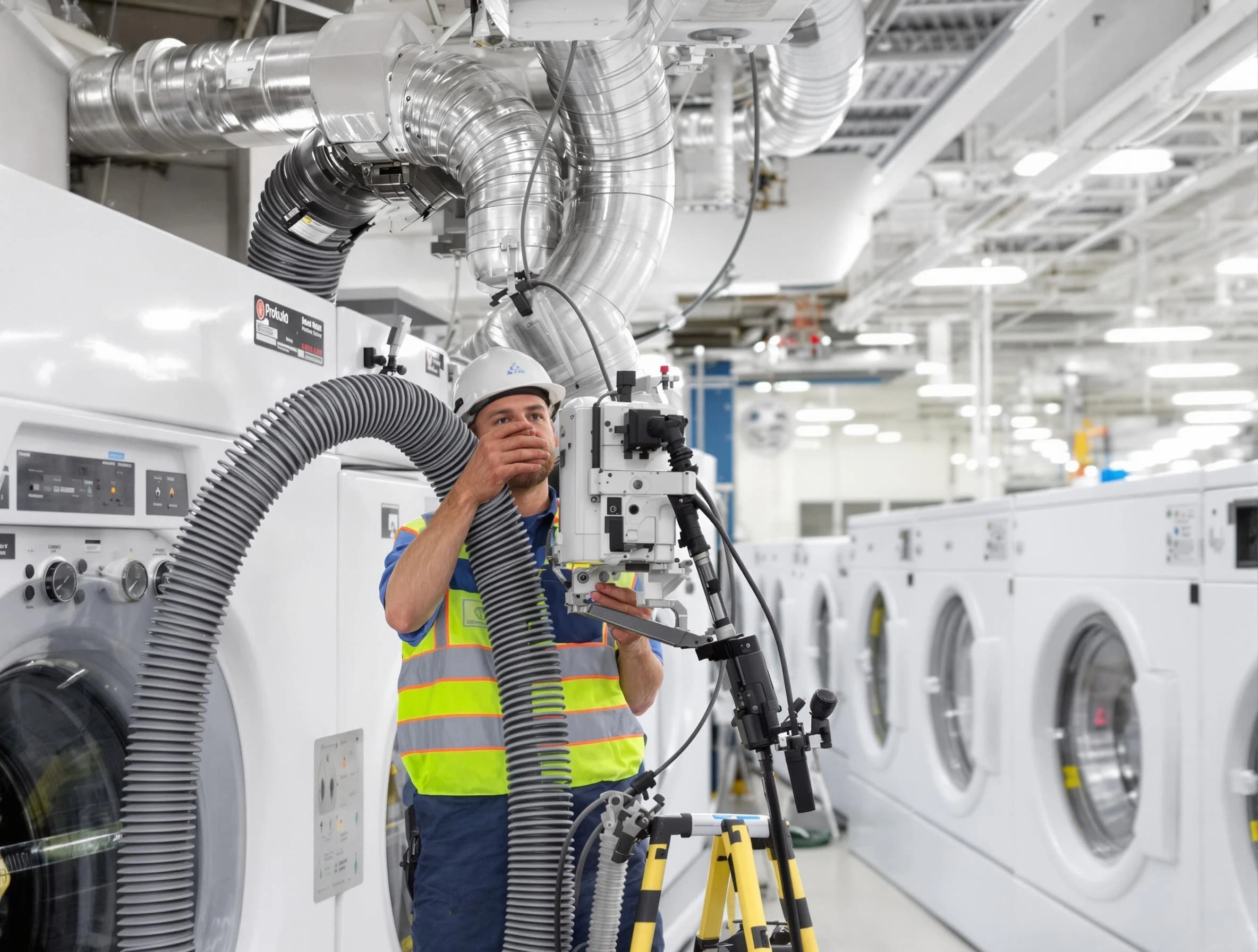 Vestavia Hills Dryer Vent Cleaning team performing commercial-grade dryer vent cleaning at a business facility in Vestavia Hills