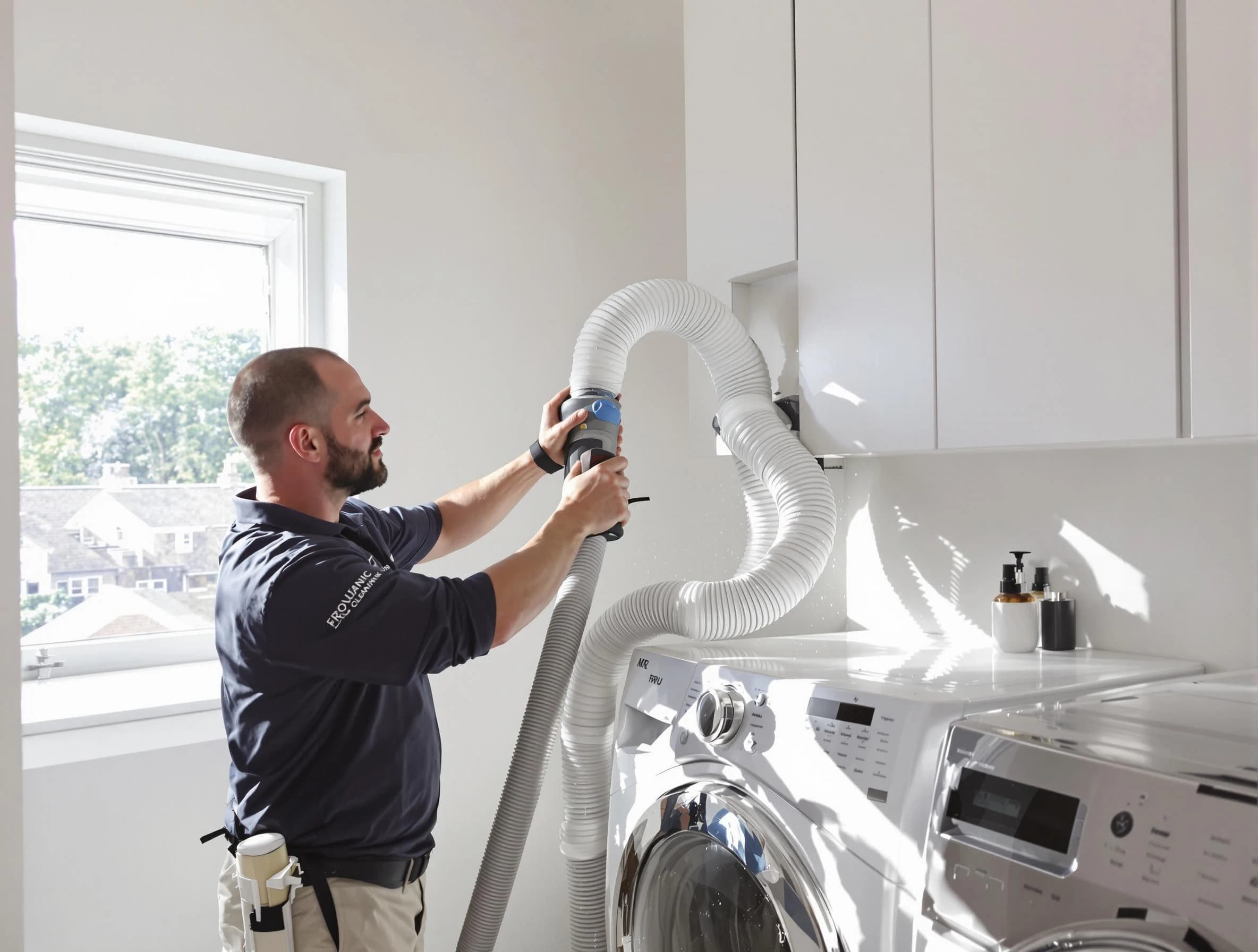 Certified Vestavia Hills Dryer Vent Cleaning technician performing dryer vent cleaning in Vestavia Hills