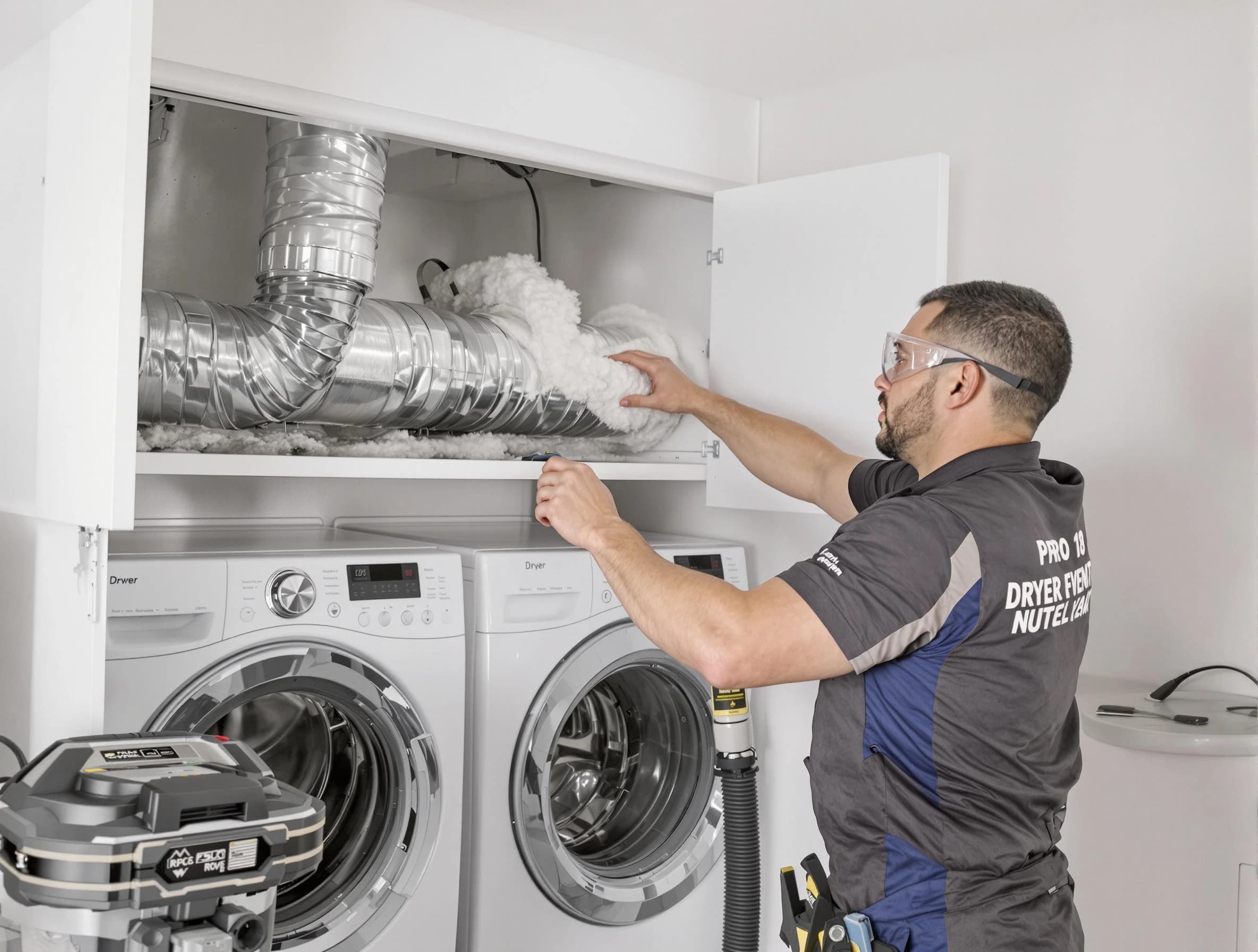 Vestavia Hills Dryer Vent Cleaning certified technician performing specialized gas dryer vent cleaning in Vestavia Hills